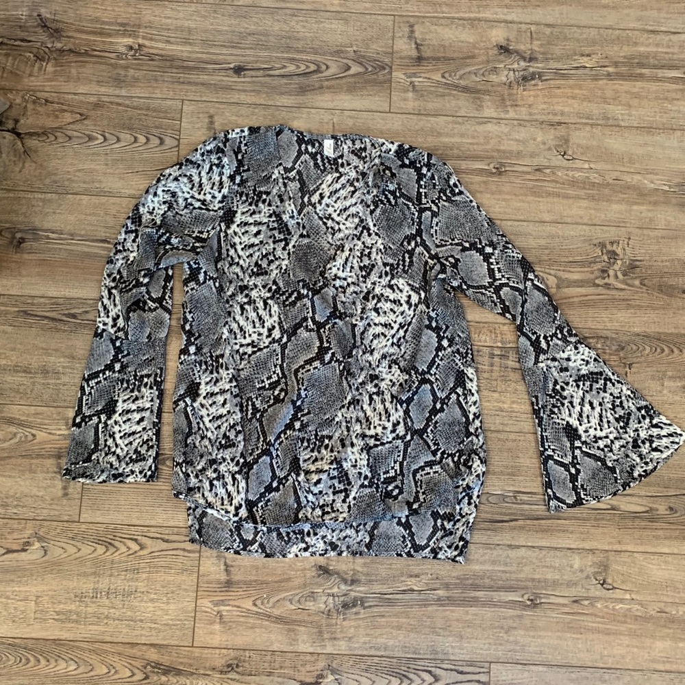 Vici Snake Print Wrap Blouse
